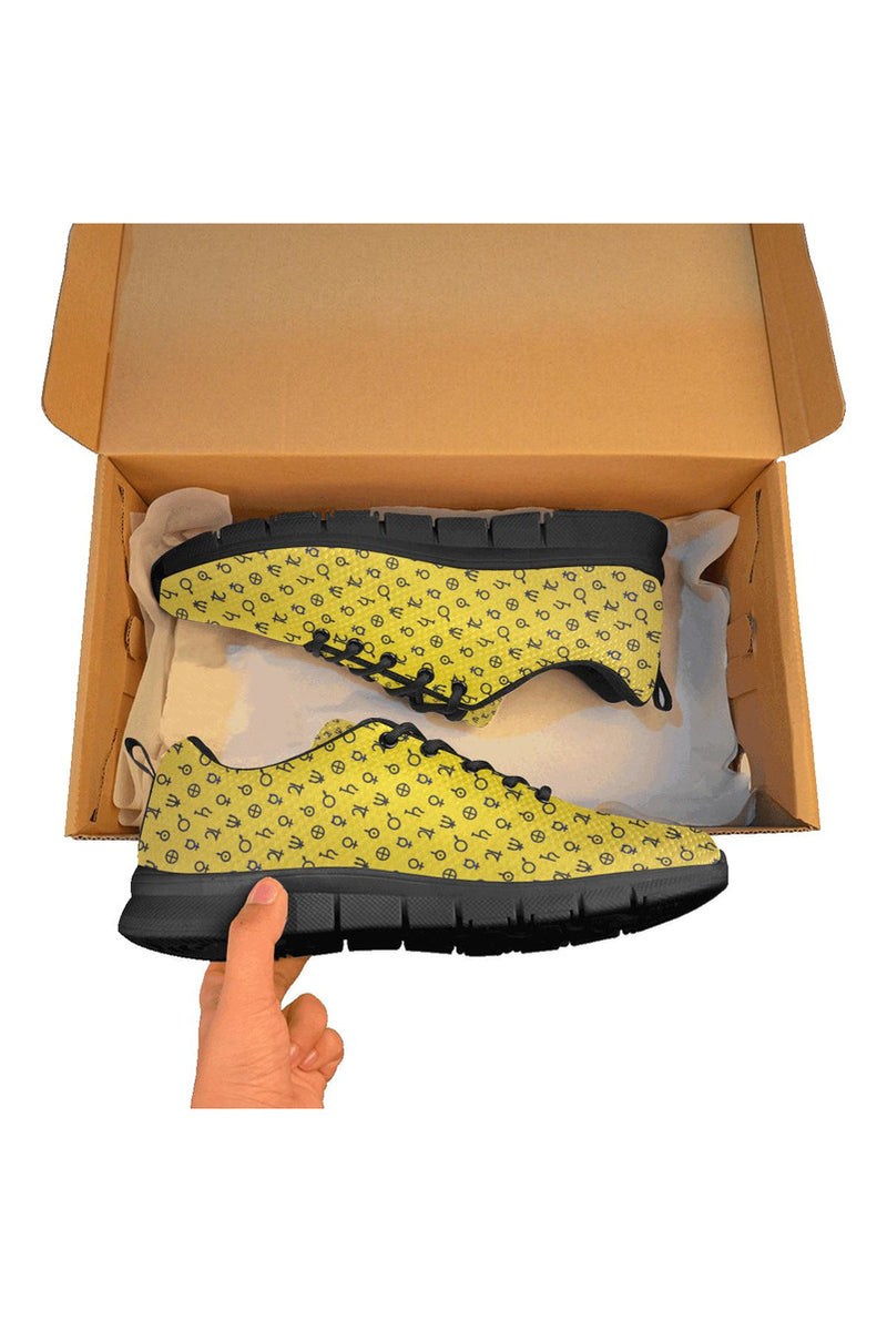 Planet Symbol Gold Women's Breathable Running Shoes - Objet D'Art