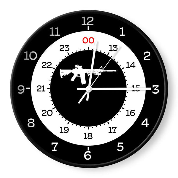 MILITARY TIME - 12-HOUR FORMAT LARGE CLOCK - Objet D'Art