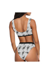 Black Scorpion Sport Top & High-Waisted Bikini Swimsuit (Model S07) - Objet D'Art