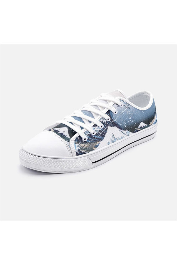 The Great Wave Off Kanagawa Unisex Low Top Canvas Shoes - Objet D'Art
