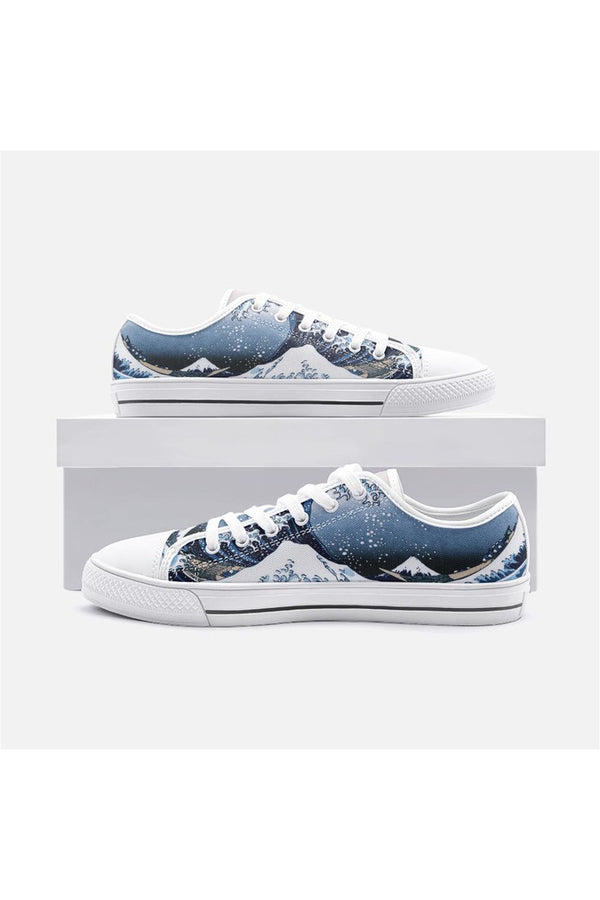 The Great Wave Off Kanagawa Unisex Low Top Canvas Shoes - Objet D'Art