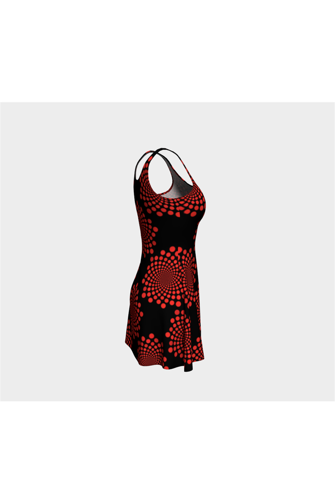 Starbursts Red & Black Flare Dress - Objet D'Art