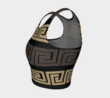 Earthtone Greek Key Athletic Crop Top - Objet D'Art