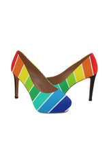 Rainbow Bright Artsadd Women's High Heels (Model 044) - Objet D'Art