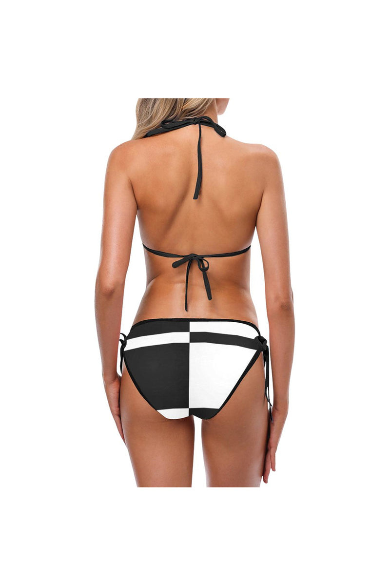 Asymmetry Stripe Custom Bikini Swimsuit - Objet D'Art