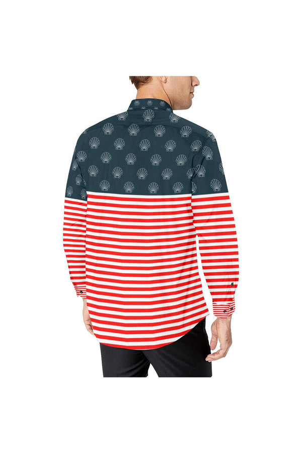 United Shells of America Men's All Over Print Casual Dress Shirt - Objet D'Art