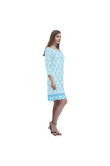 art deco aqua 100 Rhea Loose Round Neck Dress(Model D22) - Objet D'Art