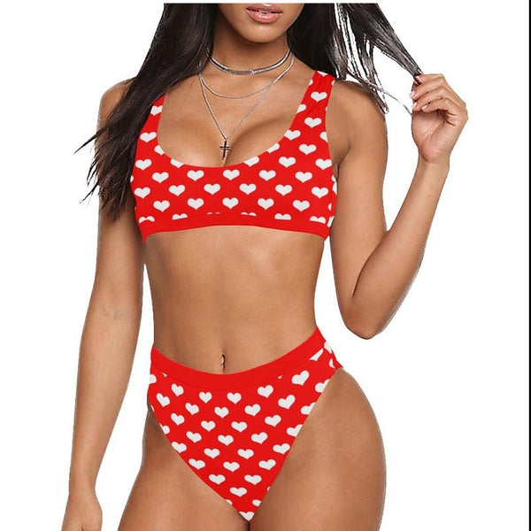 All Hearts Sport Top & High-Waist Bikini Swimsuit - Objet D'Art Online Retail Store