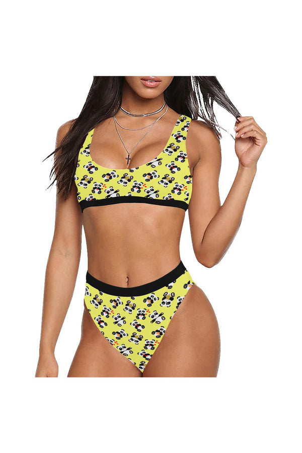 Panda Moments Sport Top & High-Waist Bikini Swimsuit - Objet D'Art