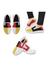 cox red mid D20 FRT TOP BLUE Orion Slip-on Women's Canvas Sneakers (Model 042) - Objet D'Art