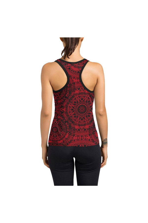 Modern Abstract Red & Black Women's Racerback Tank Top - Objet D'Art