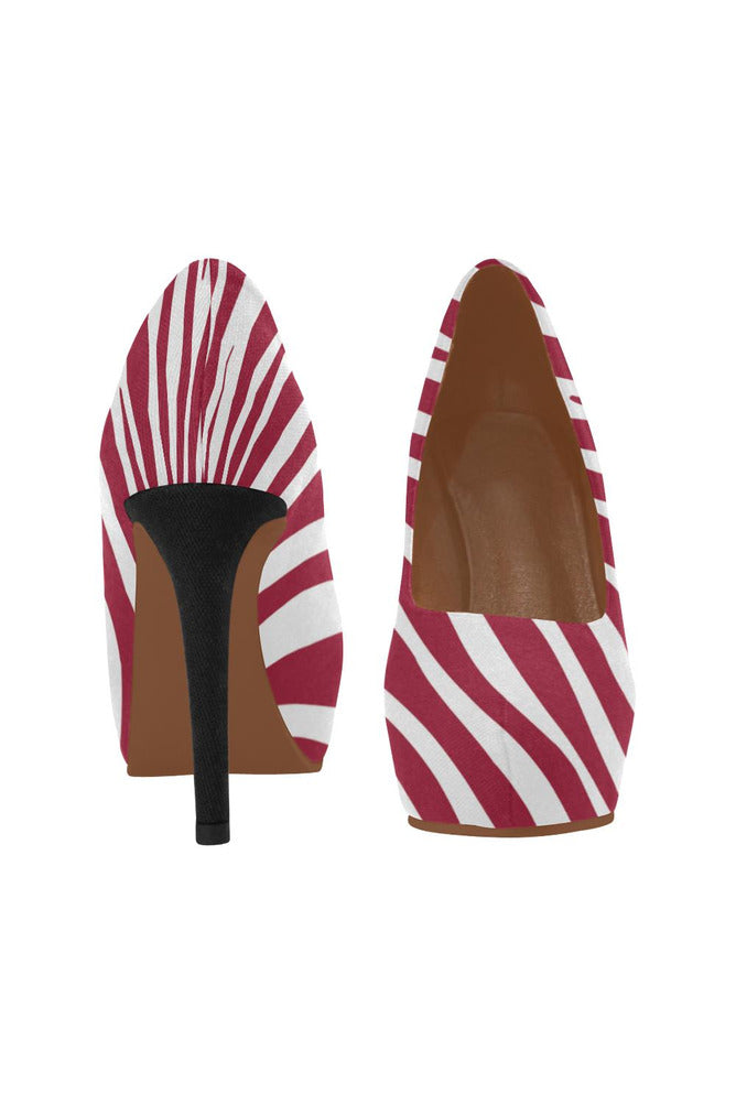 jester red stripe pumps heels Women's High Heels (Model 044) - Objet D'Art