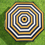 blue gold umbrella print Semi-Automatic Foldable Umbrella (Model U12) - Objet D'Art