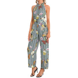Halter Neck Buckle Belted Jumpsuit - Objet D'Art