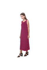 PINK BLK V LONG DRESS Phaedra Sleeveless Open Fork Long Dress (Model D08) - Objet D'Art