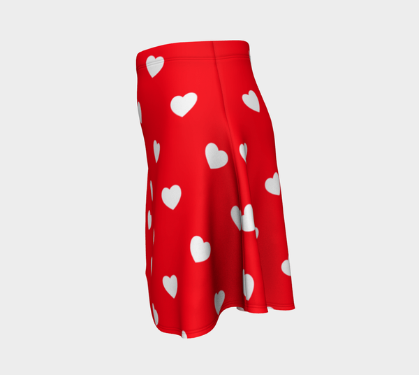 Classic Heart Print Flare Skirt - Objet D'Art