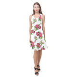 pink on white rose print Atalanta Sundress (Model D04) - Objet D'Art
