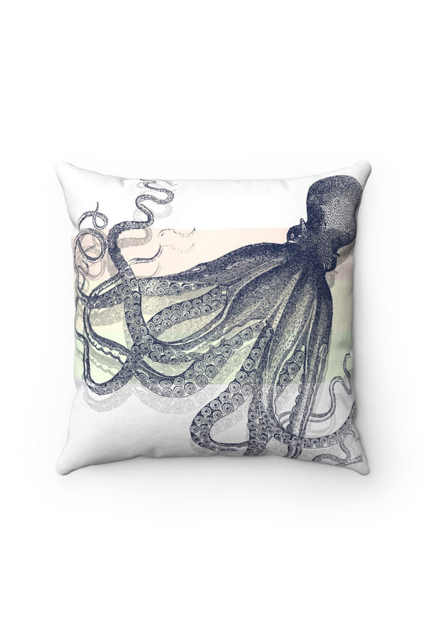 Octopus on Pastel Spun Polyester Square Pillow - Objet D'Art
