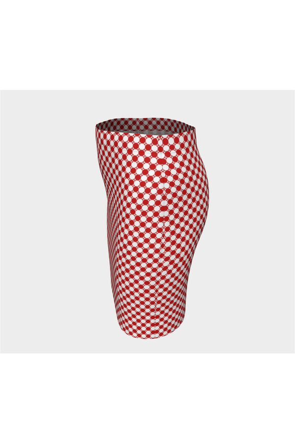 Red Checker Fitted Skirt - Objet D'Art