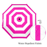 fuchsia striped umbrella print Semi-Automatic Foldable Umbrella (Model U12) - Objet D'Art