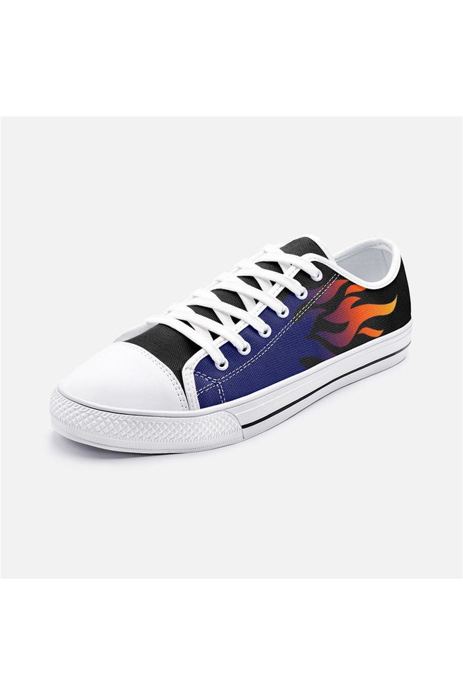 Flames Unisex Low Top Canvas Shoes - Objet D'Art