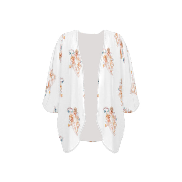 cheribum aloft smaller Women's Kimono Chiffon Cover Up (Model H51) - Objet D'Art