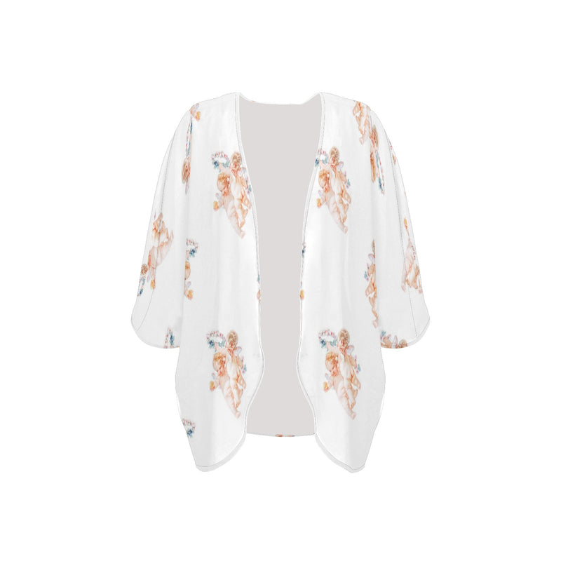 cheribum aloft smaller Women's Kimono Chiffon Cover Up (Model H51) - Objet D'Art