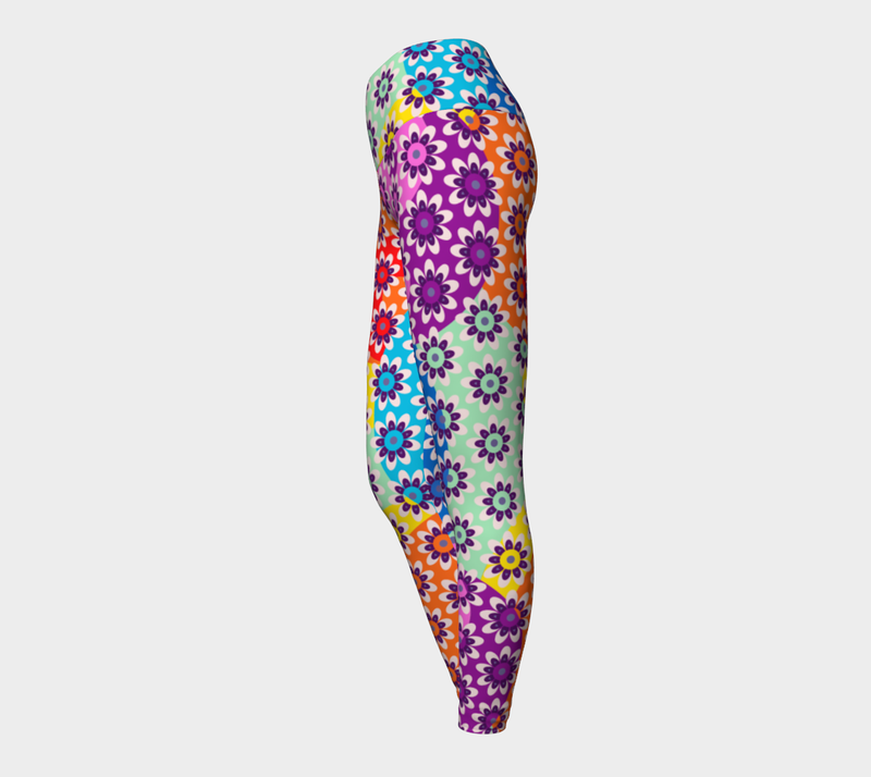 Yin Yang Daisies Yoga Leggings - Objet D'Art