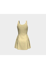 Pale Yellow Floral Flare Dress - Objet D'Art