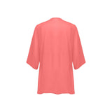 med salmon print 2 Women's Kimono Chiffon Cover Up (Model H51) - Objet D'Art