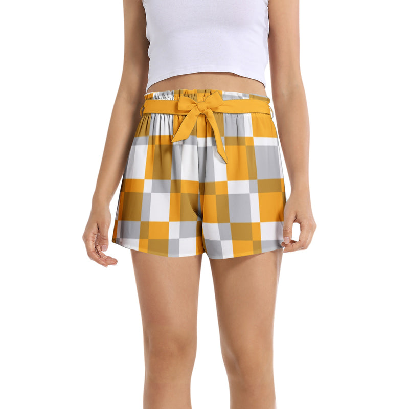 Checkered Women's Belted Short - Objet D'Art