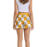 Checkered Women's Belted Short - Objet D'Art