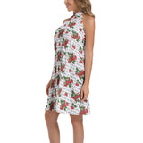 Tie Back Halter Neck Flared Dress