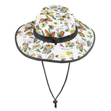 black solid print skirt Wide Brim Bucket Hat - Objet D'Art