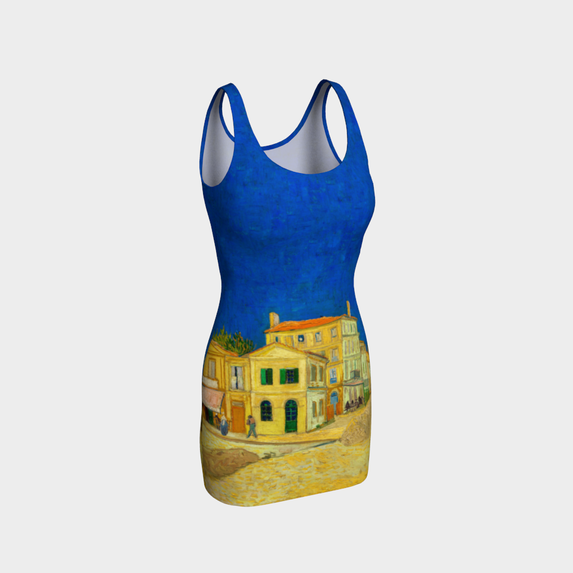 The Yellow House by Van Gogh Bodycon Dress - Objet D'Art