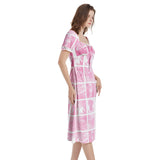 Puff Sleeve Split Thigh Midi Dress - Objet D'Art