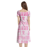 Puff Sleeve Split Thigh Midi Dress - Objet D'Art