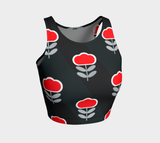 Poppy Print Athletic Crop Top - Objet D'Art