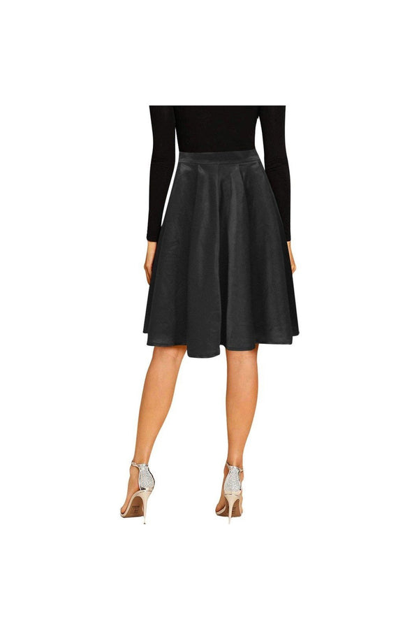 Black Melete Pleated Midi Skirt - Objet D'Art