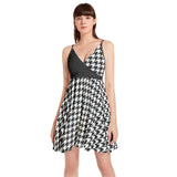 Spaghetti Strap Sleeveless Falred Hem Short Dress - Objet D'Art