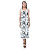 selenium lady liberty print 6 Phaedra Sleeveless Open Fork Long Dress (Model D08) - Objet D'Art