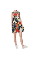 chained maiden D51 BACK Sleeveless Round Neck Shift Dress (Model D51) - Objet D'Art