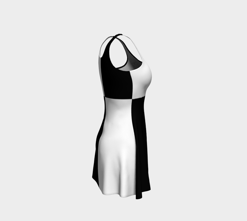 Black and White Flare Dress - Objet D'Art