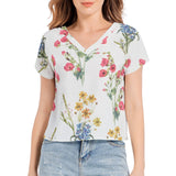 Batwing Sleeve V-Neck Top - Objet D'Art