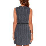 hex gray print Eos Women's Sleeveless Dress (Model D01) - Objet D'Art