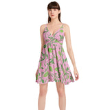 Spaghetti Strap Sleeveless Falred Hem Short Dress - Objet D'Art