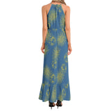 Ruffle Hem Halter Neck Maxi Dress - Objet D'Art