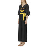 Jack O Lantern Dolman Sleeve Belted Wide Leg Jumpsuit - Objet D'Art