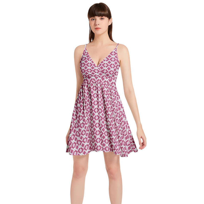 Spaghetti Strap Sleeveless Falred Hem Short Dress - Objet D'Art