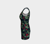 Rose Print Bodycon Dress - Objet D'Art